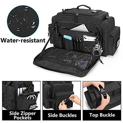 Patrol Bag for Law Enforcement, Duty Bag for Police Gear, Car Front Seat Organizer for Military Equipment, up to 15.6" Laptop Layer, MOLLE Compatible