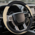 Leather Steering Wheel Cover for Ford F150/F250/F350, 15.5-16 Inch Truck Steering Wheel Grip, Breathable & Anti-Slip, Premium Semi Car Accessories (Beige) - color: Beige