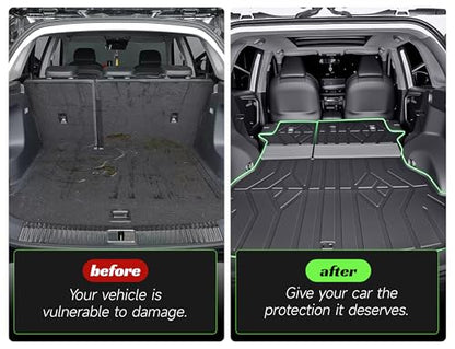 Cargo Trunk Mat with Backrest Mats for Toyota RAV4 2019-2025 (Include Hybrid),All Weather Protection TPE Heavy Duty Cargo Liner RAV4 Accessories,Black - size: Toyota RAV4 2019-2025