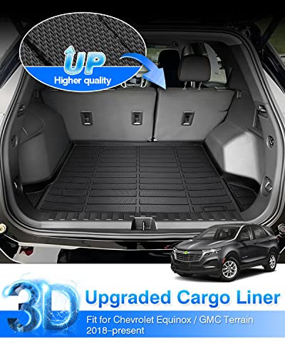 Cartist Cargo Liner Compatible with 2018-2024 Chevy Chevrolet Equinox/GMC Terrain All Weather Rear Trunk Mat 3D Waterproof Black TPE - size: 5)Chevy Chevrolet Equinox/GMC Terrain 2018-2024