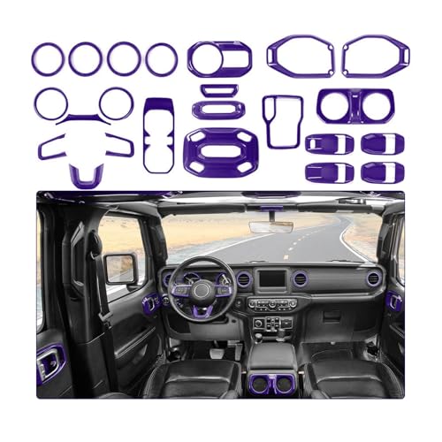 RT-TCZ for Wrangler JL Interior Trim Kit Compatible with Jeep Wrangler JL JLU Gladiator JT 2018-2023 Purple Interior Accessories 23pcs - color: Purple