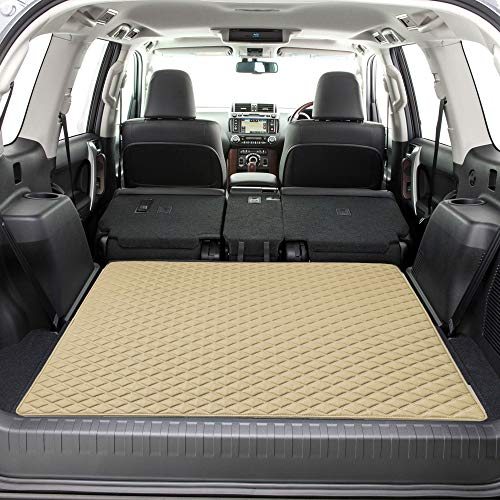 FH Group F16501BEIGE-46 Deluxe Heavy Duty Faux Leather Diamond Pattern Multi-Purpose Beige Automotive Cargo Liner fits most Cars, SUVs, and Trucks, 46 inches - color: Beige, size: 40 x 46 Inches