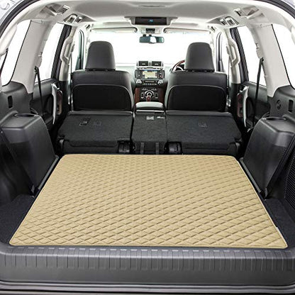 FH Group F16501BEIGE-46 Deluxe Heavy Duty Faux Leather Diamond Pattern Multi-Purpose Beige Automotive Cargo Liner fits most Cars, SUVs, and Trucks, 46 inches - color: Beige, size: 40 x 46 Inches