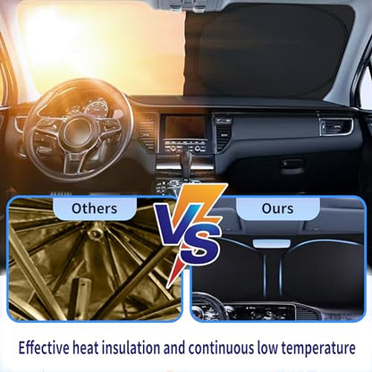 Windshield Sun Shade for Cadillac SRX 2010-2025 & Lincoln MKC 2015-2019 / MKX 2007-2018, Front Windshield Sunshade with Full Coverage Reflective Polyester Material Blocks Heat & Sunlight - size: for Lincoln MKC 2015 - 2019, MKX 2007-2018