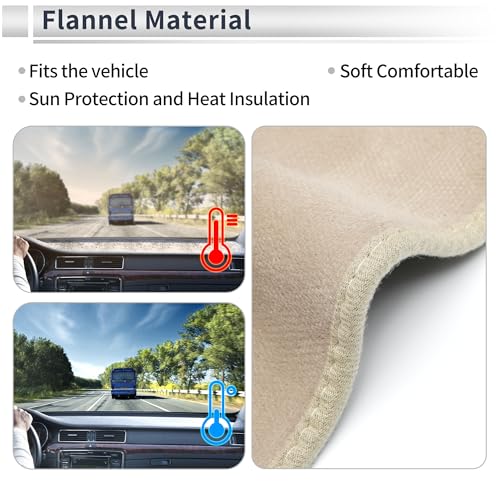Dashboard Cover Anti-Slip/Anti Dust Dash Cover Mat Carpet for Toyota Corolla 2014-2018 Flannel Beige