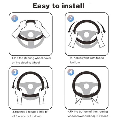 Bling Steering Wheel Cover for Women - Sparkly Crystal Rhinestones on Soft Plush with Checkered Design, Anti-Slip, Universal 15 Inch Car Wheel Protector, Cute Diamond Auto Accessories - color: white diamond +black