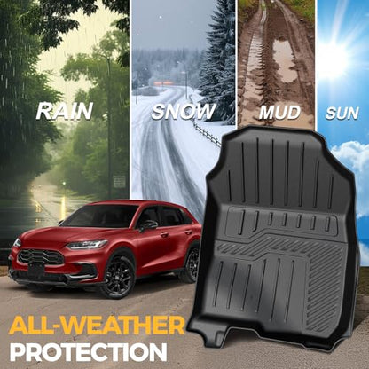 Floor Mats for Honda HR-V 2023-2026, All Weather Floor Mats Trunk Cargo Liner with Backrest Protectors and Door Sill Guards Accessories, Full Coverage Set - style: For Honda HR-V | 2023-2026
