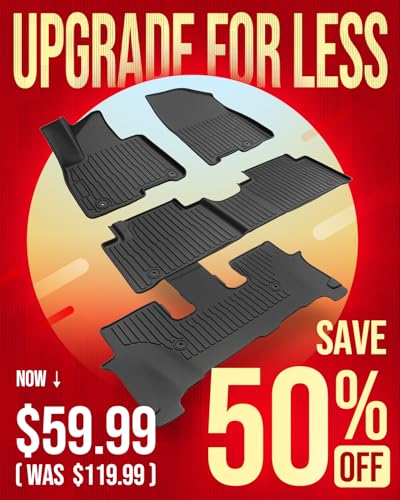 TAPTES for Hyundai Palisade Hybrid Floor Mats 2026, All Weather Car Floor Liners Rubber Carpet for Palisade Hybrid Calligraph Interior Accessories 7/8 Passenger Not Fuel Model