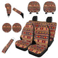 Horeset Aztec Tribal Style Antique Car Seat Cushion Full Set of 11pcs with Lanyards Key Holder,Bottle Holder Pad,Cars Headrest Protector,Gear Shift Knob and Handbrake Cover for Daily Outside Travel - color: Aztec Tribal Style Antique