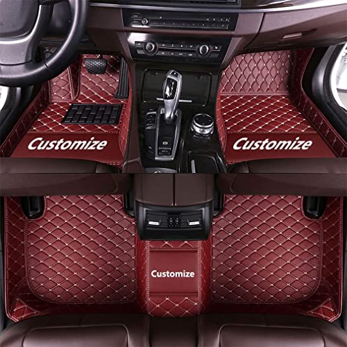 Custom Fit Car Floor Mats - Full Coverage Automotive Leather Floor Liners for Most Vehicles by MingyunSM (Wine red) - color: wine red