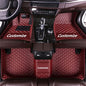 Custom Fit Car Floor Mats - Full Coverage Automotive Leather Floor Liners for Most Vehicles by MingyunSM (Wine red) - color: wine red
