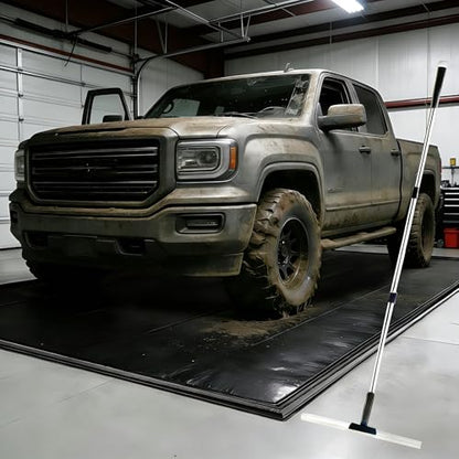 MIALUTY® Garage Floor Mat,(8'6" x 22'),Heavy Duty PVC Under Car Containment Mat with Raised Edge Waterproof Oil-Proof Non-Slip Against Snow Rain Mud All-Weather Easy to Clean - size: 8'6" x 22'