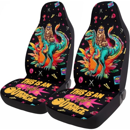 GENANY Princess Cat Universal Car Seat Covers for Trucks Sedans SUVs – 2 Pack, Durable Automotive Covers, Breathable Bucket Protective Accessories Interior, Car Decor - color: Cat Companion