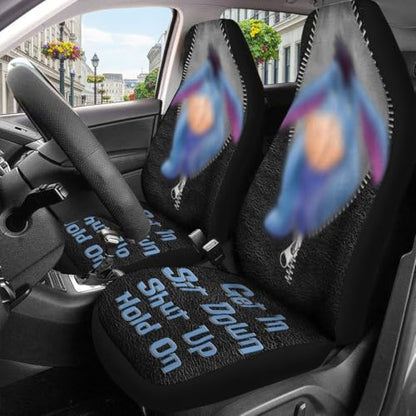 Cartoon Donkey Car Seat Covers Set of 2, Breathable Front Seat Covers for Truck Sedan SUV, Cute Car Accessories, Cartoon Gift for Women Men - color: Cartoon Donkey