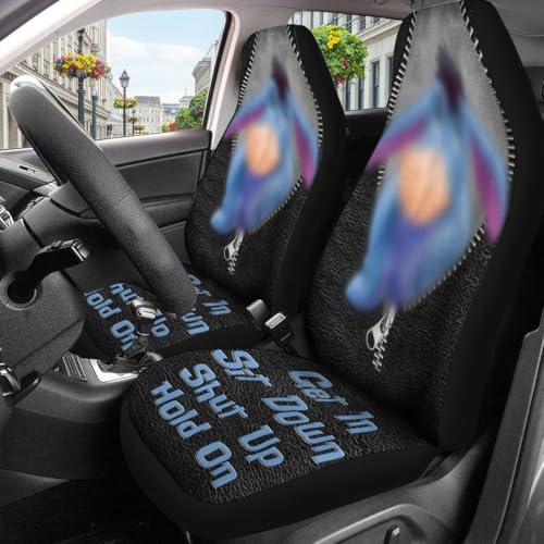 GENANY Cartoon Donkey Car Seat Covers Set of 2, Breathable Front Seat Covers for Truck Sedan SUV, Cute Car Accessories, Cartoon Gift for Women Men - color: Cartoon Donkey