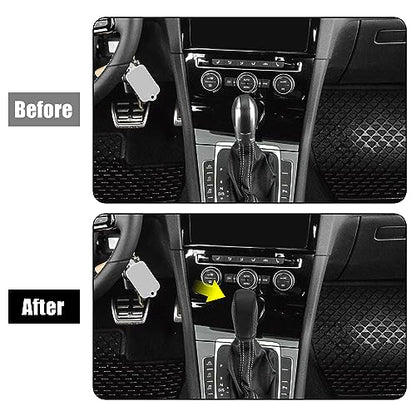 X AUTOHAUX Car Faux Leather Gear Shift Knob Cover for Volkswagen Jetta Tiguan 2011-2019 Passat Beetle 2012-2019 Atlas 2018-2019 CC 2013-2017 Carbon Fiber Grain - color: Black