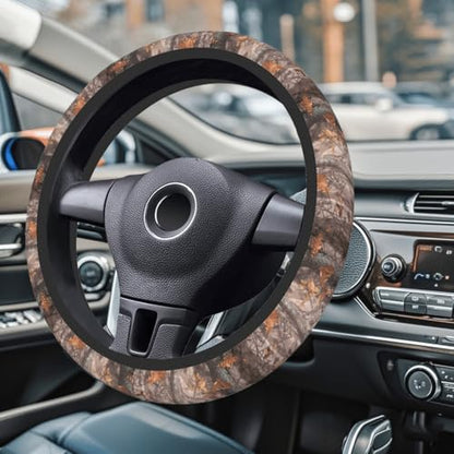 Steering Wheel Cover Accessories Neoprene Cover Non-Slip Breathable Easy to Install Suitable for Women Men Girls for Car SUV Van Truck Universal 14.5-15.5 Inch Oak Leaf - color: Oak Leaf