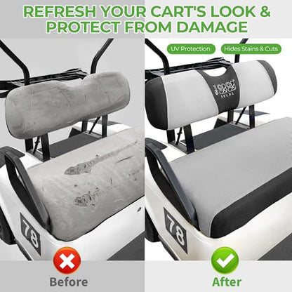10L0L Golf Cart Seat Covers, Super Comfort Cooler Than Vinyl Seat Cover, Front and Rear Seat Cover for Yamaha EZGO Club Car, No Drilling Breathable Mesh Bench Seat Blanket, Machine Washable - color: Light Gray, style: Front Seat - For EZGO TXT & RXV & Clu