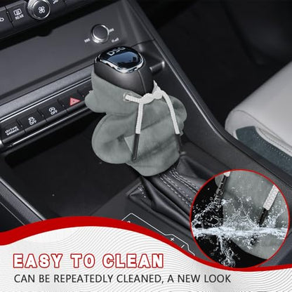 Gear Shift Hoodie, Shifter Hoodie, Funny Car Gear Shift Protector Cover, Automotive Interior Cute Gadgets Fashionable Mini Sweater Shifter Stick Knob Cover Universal for Most Vehicles (Gray) - color: Gray