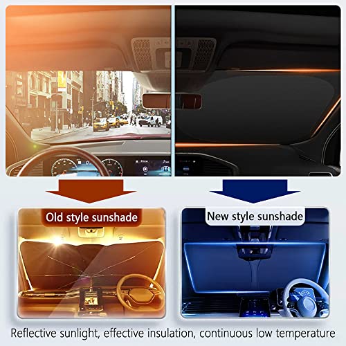 300T Thickened Sunshade for Car Windshield,Windshield Sun Shade for Blocking 99% Sunlight & Heat,Summer Cars Essentials Sun Cover for Car Windshields Fits Small Truck,SUV (XL: 63x33 inch) - color: XL(63 x 33 inch)