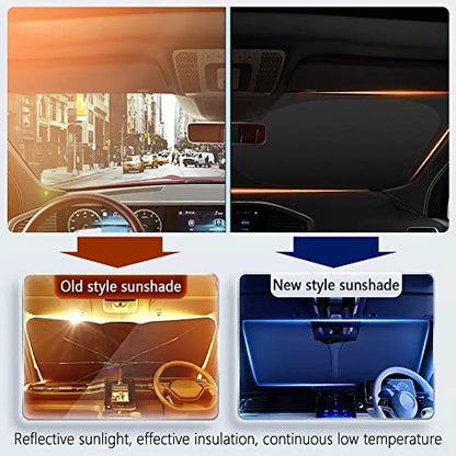 300T Thickened Sunshade for Car Windshield,Windshield Sun Shade for Blocking 99% Sunlight & Heat,Summer Cars Essentials Sun Cover for Car Windshields Fits Small Truck,SUV (XL: 63x33 inch) - color: XL(63 x 33 inch)