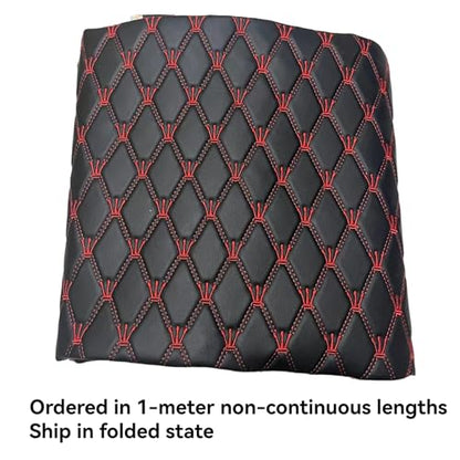 Quilted Foam Vinyl Fabric Classic Pattern with 0.23" Sponge Backing, 59" W × 39" L Faux Leather Fabric for Car Headliner, Furniture Upholstery, Headboards,Diamond 2" x 3" - color: Black&white