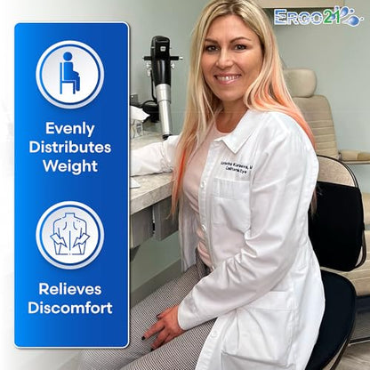 Travel Seat Cushion with LiquiCell® Membrane (Now Upgraded) - Thin Orthopedic Cushion for Sciatica, Tailbone, Back Pain Relief – Lightweight Foldable | Car, Truck, Airplane, Office & Home