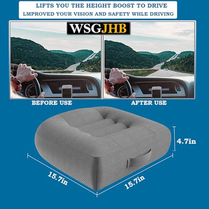 Adult Booster Seat Cushion, Car Seat Cushions for Short People/Thick Office Chair Booster Seat Increase Field of View, for Trucks, Car, Office Chair, Home, Wheelchair,Angle Lift Seat Cushion (Grey) - color: Gray Regular