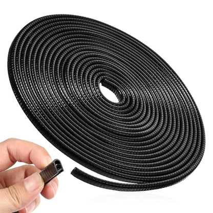 65Ft(20M) Door Edge Guard Black Car Door Edge Protector, PVC U Shape Trim with Metal Sheet No Adhesive Needed Easy to Install Universal Fit for Most Vehicles
