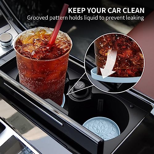 Car Coasters for Cup Holders [4 Pack] - 2.75In Silicone Auto Mug Mats - Universal Non-Slip Recessed Car Interior AccessoriesEther - color: 4 Pack-ether