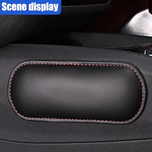 2PCS Car Door Armrest Pads, Soft Leather Memory Foam Car Arm Rest Cushion Pad for Elbow Leg and Knee Support, Universal Comfortable Auto Center Console Pillow for Most Vehicles (Black)