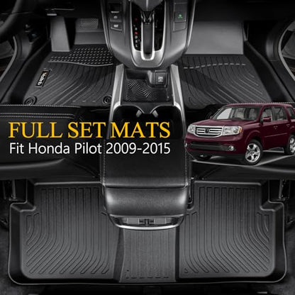 Wailtnb- Floor Mats & Cargo Mats Set Fit Honda Pilot 2015-2009 All Weather Floor Liners for 2015 2014 2013 2012 2021 2010 2009 Pilot Trunk Liner for Honda Pilot Full Sets Accessories - style: 44|For Honda Pilot | 2009-2015 | Backrest Set