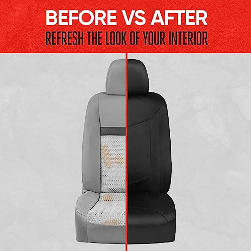 Motor Trend SpillGuard 2 Black Seat Covers for Cars & Seat Covers for Trucks - Neoprene Lining Waterproof Car Seat Covers Front Seats Only - SUV Seat Covers Protector - Forros para Asientos de Carro