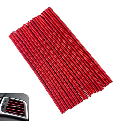 20PCS Car Vent Outlet Trim, Bendable Air Conditioner Vent Decoration Strip, Universal Auto Air Oulet Strips, for Most Vehicles (Red)
