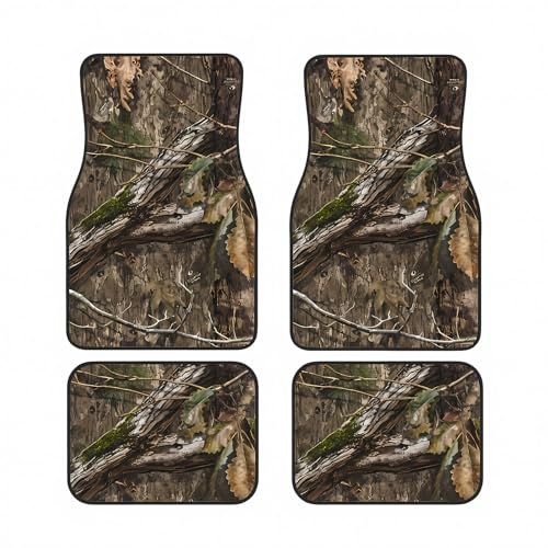 Universal Fit Car Floor Mats Set of 4Pcs, Camouflage Tree Pattern All-Weather Front Rear Car Carpet Mats, Non-Slip Car Floor Mat Car Accessories for Automotive Trucks SUV Sedans Vans - color: Camouflage Tree Pattern