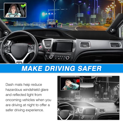 Cartist Dashboard Cover for 2012-2015 Honda Civic Accessories,Non-Slip Polyester Dash Cover Mat Anti-Glare UV Sun Protection Protector - size: Honda Civic 2012-2015