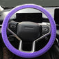 Universal Purple Steering Wheel Cover：13.5 to 15 Inches Stretchable Silicone Anti Skid Steering Wheel Protector Fit for Most Car Models Including Round D Shape or Special Shape - color: Purple