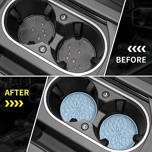 Car Coasters for Cup Holders [4 Pack] - 2.75In Silicone Auto Mug Mats - Universal Non-Slip Recessed Car Interior AccessoriesEther - color: 4 Pack-ether