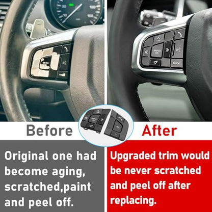 TTCR-II Compatible Land Rover Discovery Sport Steering Wheel Button 2015-2019, Both Left and Right Side Steering Wheel Switch Button Replacement for Discovery Sport 2015-2019 (LR095537, LR095540) - size: Left + Right Side