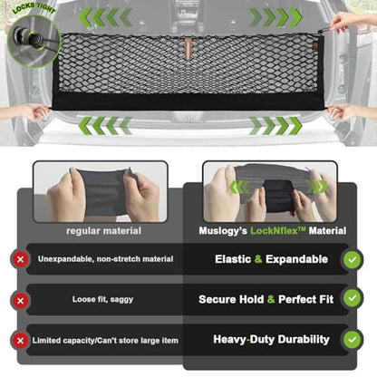 Truck Bed Cargo Net Trunk Netting Compatible with Honda Pilot 2023-2026 | 2026+ Passport Accessories, Pickup Cargo Organizer SUV Sedan Storage Net w/Heavy Duty Carabiners - style: 2023+ Pilot