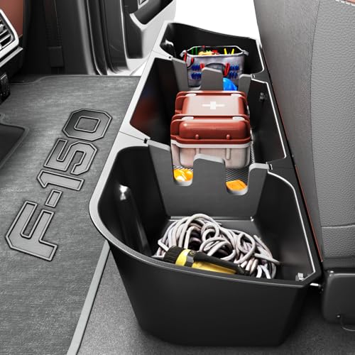 Under Seat Storage Box Compatible with 2015-2026 Ford F-150 F150 SuperCrew Cab, 2017-2026 F-250/F-350/F-450/F-550 Super Duty,F-150 Rear Underseat Storage Truck Organizer Tool Box - size: 2015-2026 F150 & 2017-2026 F250 F350 F450 F550