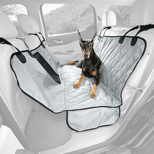 4Knines Dog Hammock Car Seat Cover – Heavy-Duty, Waterproof Car Seat Protector for Dogs, Non-Slip, Durable Design with Mesh Window, Easy to Install, Fits Most Cars & SUVs - Regular Size (Grey) - color: Grey