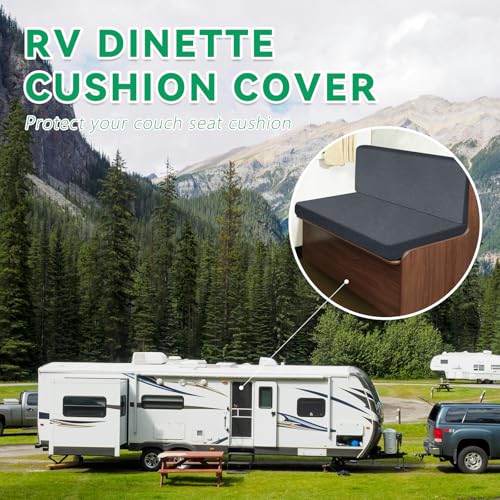 molasofa RV Dinette Cushion Covers, Thickened Stretch Washable RV Seat Covers, Universal RV Dinette Cushion Covers, RV Bench Seat Covers (1 Backrest Cover & 1 Bench Cover, Blue Gray) - color: Blue Gray, size: 1 Bench Cover & 1 Backrest Cover