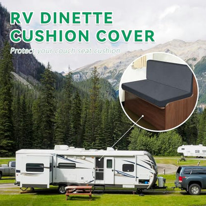 molasofa RV Dinette Cushion Covers, Thickened Stretch Washable RV Seat Covers, Universal RV Dinette Cushion Covers, RV Bench Seat Covers (1 Backrest Cover & 1 Bench Cover, Blue Gray) - color: Blue Gray, size: 1 Bench Cover & 1 Backrest Cover