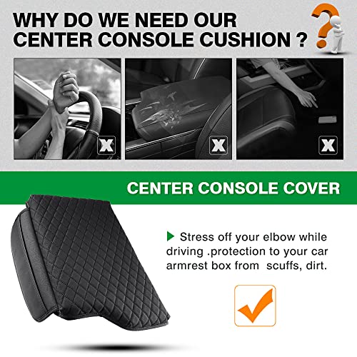Shademax Custom Fit for Center Console Cover Hyundai Palisade 2020 2021 2022 2023 2024 2025 2026 Armrest Cover Center Console Pad PU Leather Armrest Seat Box Cover Protector with Pockets Storage Bag - size: For Hyundai Palisade 2020-2026