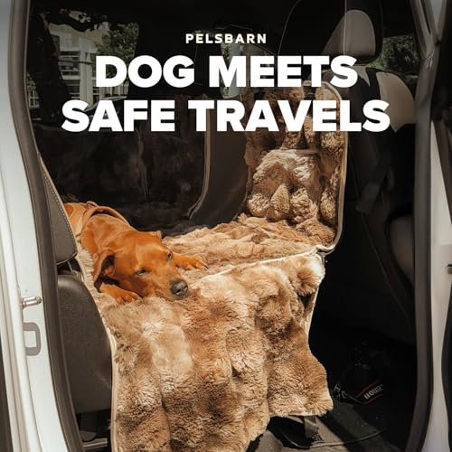 Luxurious Full Backseat Protector for Dogs with Calming Blanket - Waterproof Pet Hammock Machine Washable (Brown) - color: Brown