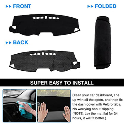 Autorder Dashboard Cover Mat for Hyundai Kona 2018-2021 2022 2023 Accessories Dash Cover Flannel Dash Mat Sunshade Glare UV Rays Protector (Without Hud) - size: 2018-2023 Hyundai Kona