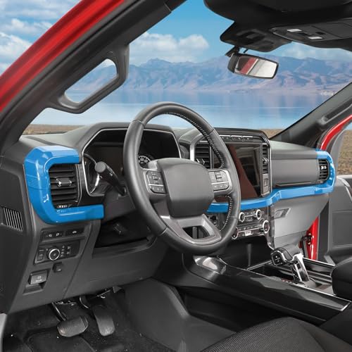 RT-TCZ Center Console Dashboard Strip Cover Trim Decoration Interior Accessories for Ford F150 2021-2025 (Light Blue) - color: Light blue