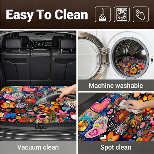 Automotive Floor Mats 5 Pcs, Universal Car Floor Mats,Floral Car Mats, Flower Car Accessory for SUVs/Sedan/Wagons, Durable Protective Mat, Trunk Liner for Families/Travel Enthusiasts - style: Bundle88