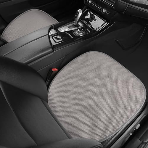 2pcs All-Season Car Seat Covers Grey - Breathable Car Seat Protectors with Anti Slip Bottom - Durable Auto Seat Cushions Universal Fit for Vehicles Cars SUV Trucks Front Seats - color: Front Seat Cushion Grey